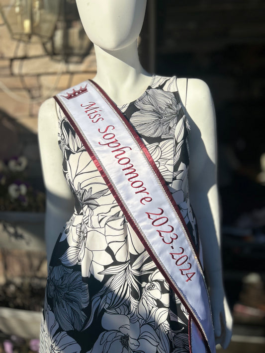 Pageant Sash Adult size With Rhinestone’s /Heavy Weight Bridal Satin