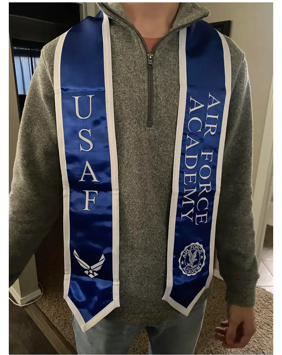 USAF Air Force Academy Graduation Stole Handcrafts by Alicia