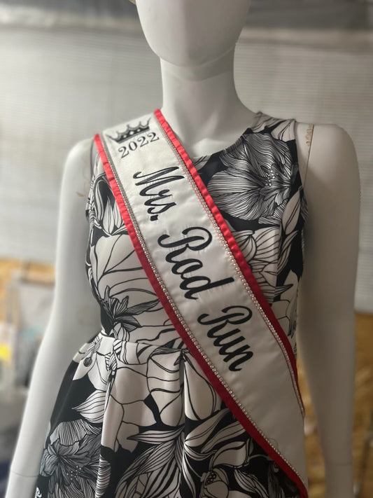 Pageant Sash XL Adult Size With Rhinestone’s /Heavyweight Satin