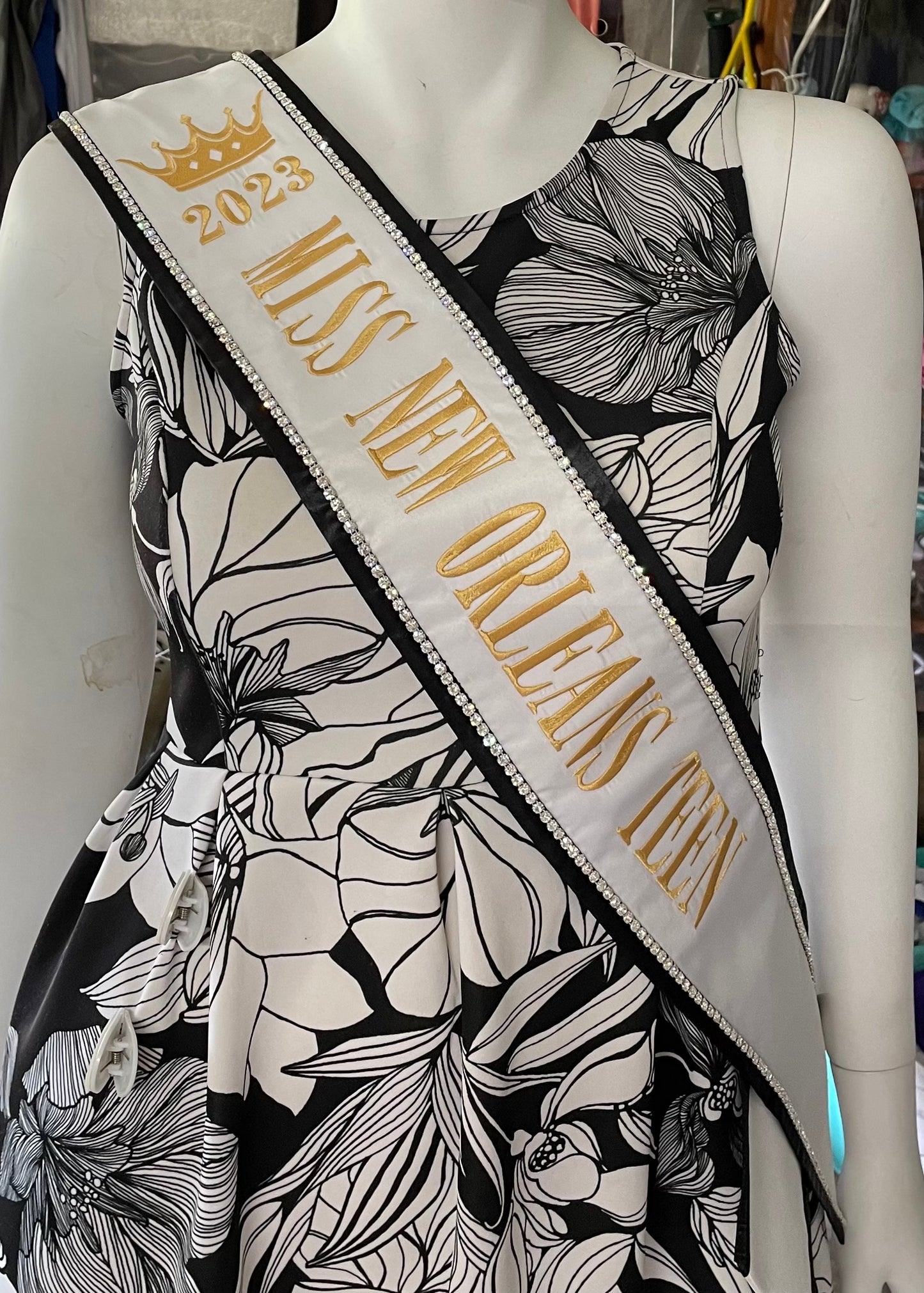 Teen Size Pageant Sash With Rhinestone’s /Heavyweight Satin