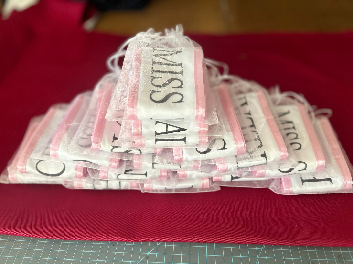 Youth Pageant Sash Heavyweight Satin with Trim