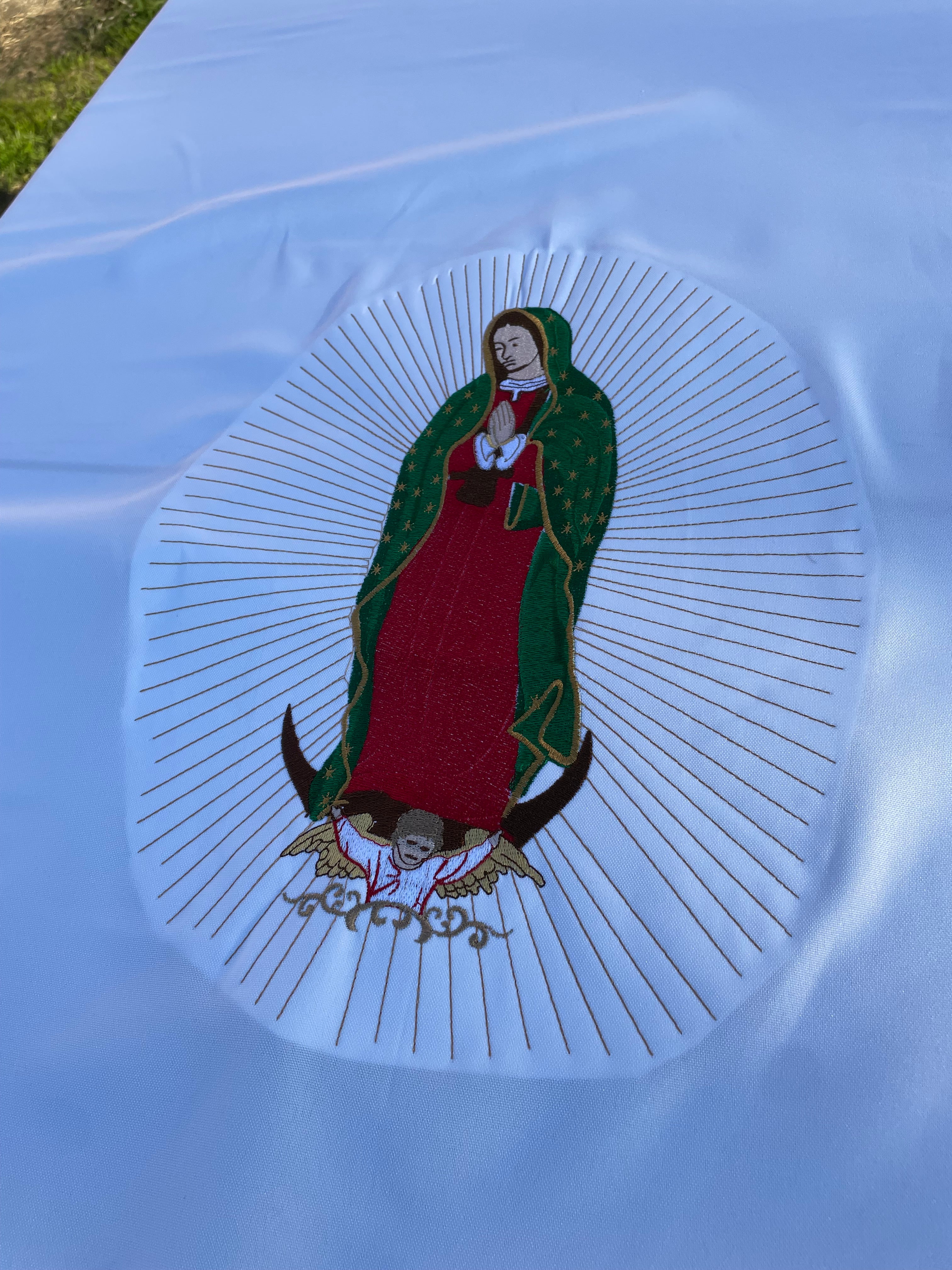 Mantel con Imagen de La Virgen de Guadalupe – Handcrafts by Alicia