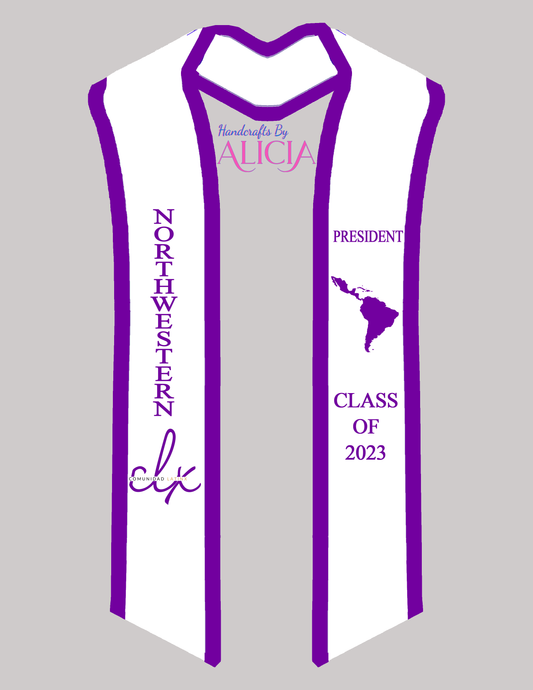 Northwestern CLX with Title and Class of 2023 Custom Stoles